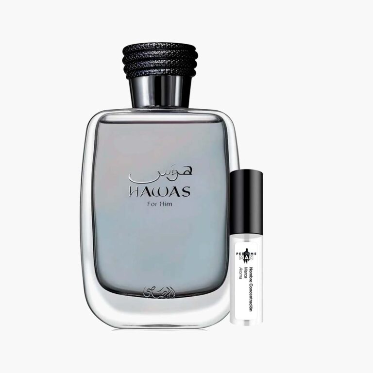 Decant Hawas for Him de Rasasi Eau de Parfum EDP 100% original, el perfume árabe Acuático Aromático más potente, junto al frasco | El Rey de los Perfumes