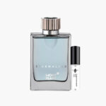 Decant Montblanc Starwalker EDT 100% original, la fragancia Amaderada Especiada con notas de bambú, mandarina, sándalo y jengibre, junto al frasco elegante plateado | El Rey de los Perfumes