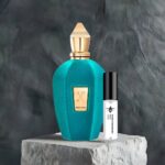 perfume y decant erba pura sobre una roca