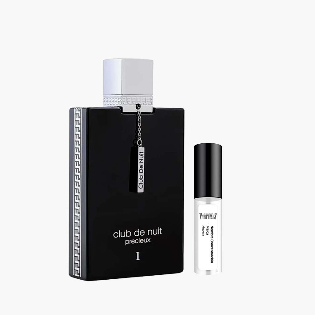 Decant Club de Nuit Precieux I de Armaf Extrait de Parfum 100% original junto a su botella negra y dorada | El Rey de los Perfumes