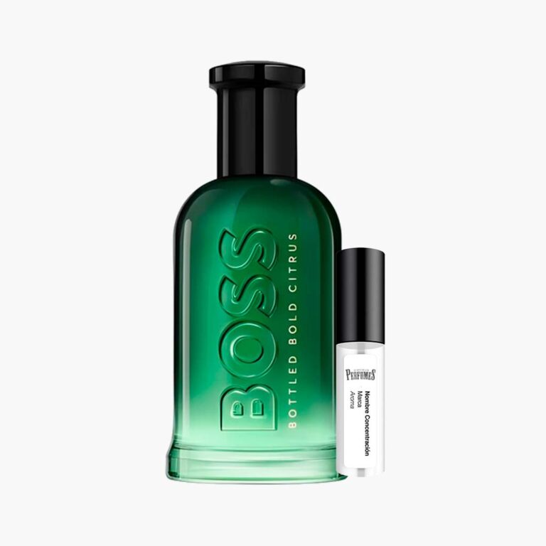 Decant Boss Bottled Bold Citrus EDP 100% original junto a la botella de perfume Hugo Boss | El Rey de los Perfumes Chile