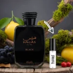 Perfumes hawas black junto a decant de el rey de los perfumes